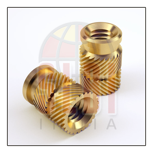 Polished Brass Chevron Threaded Inserts