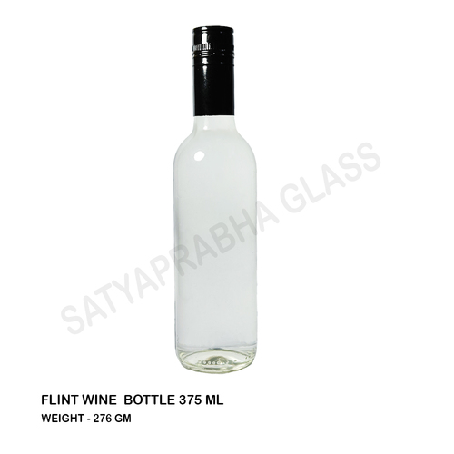 375 Ml Flint Wine Bottle - Color: Transparent