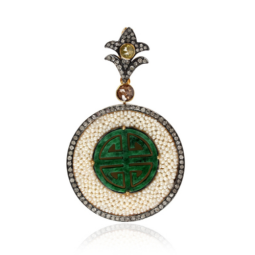 18k Gold Pave Diamond Pendant