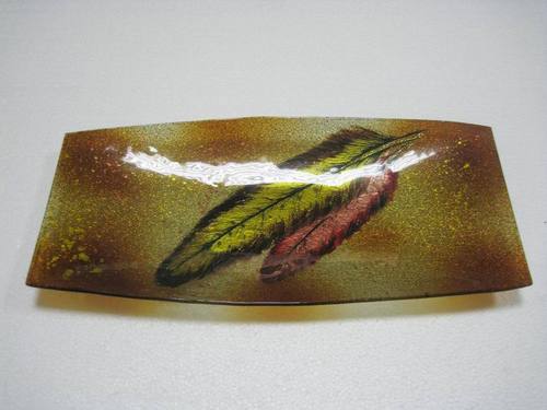 SNACK PLATTER - Ceramic, 10x5x1 Inches, Brown | Elegant Hummingbird Design, Durable, Glossy Finish