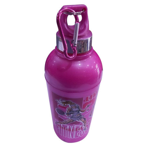 Fitness Bottle - Plastic, 25x7cm, Pink, 500ml | Leakproof, Durable, Lightweight, Portable, Sublimation Print