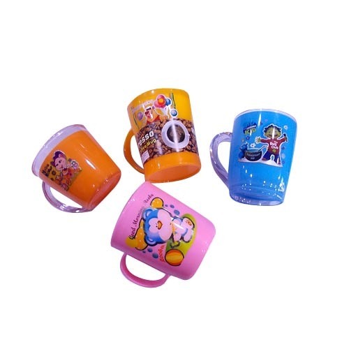 Fun Mugs - Plastic, Multicolor, Printed | Durable, Lightweight, Colorful, Easy to Clean, Versatile, With Handle