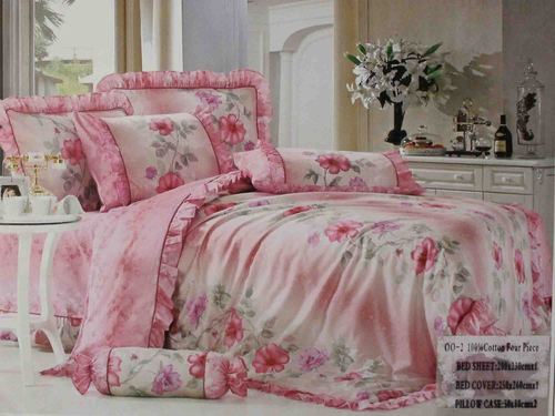 Light Pink Floral print Bedsheet