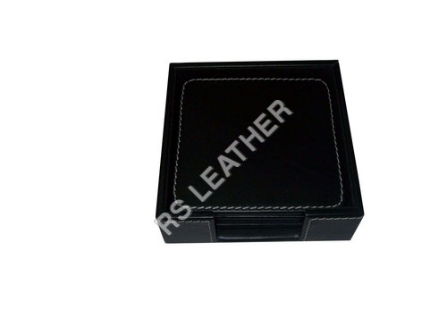 Leather Square Coaster Set