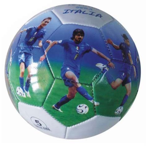 Match Playing Photo Soccer Ball - High Shiny PVC, Sizes 3 4 5, Latex & Butyl Bladder, Machine Stitched