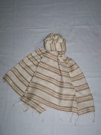 Scarves - Silk 70x180 Cm Beige | Soft Texture, Stylish Design, Durable Material, Tassel Fringe, Versatile Warmth