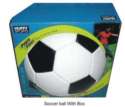 Soccer Ball Promotional Sets with Box - PU Leather Size 5 White, 32 Panels, Fun Team Sport