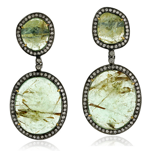 18k Gold Gemstone Earring