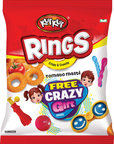 Rings (Tomato Flavour) Ingredients: Corn Meal (75%)
