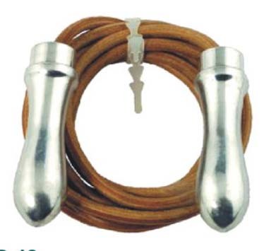 Skipping Ropes - Leather Rope, 2.5m, Aluminum Handles 15cm, Adjustable Weight, Stamina and Strength Building