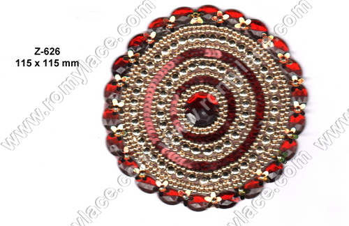Patches - Beads & Fabric, 115x115 mm, Red Spiral Design | Attractive, Customizable, Eye-catching, Durable, Versatile, High-quality