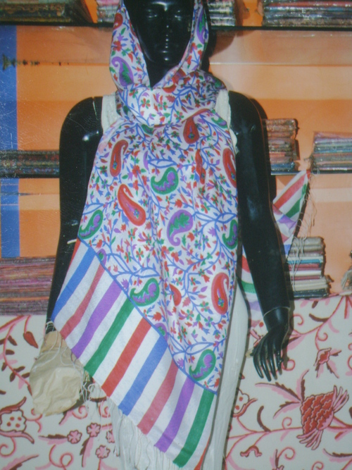 Silk Katan Print 28x80 Inches - Silk Fabric, Blue | Soft, Lightweight, Durable, Stylish Design