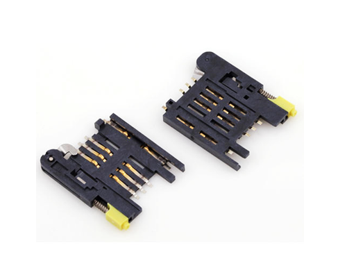 Sim Card Connector 8 Pin Push Type Yellow Button Plastic Body Application: Good Working