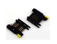 Sim Card Connector 8 Pin Push Type - High Temperature Thermoplastic 32.2x25x3 Mm, 5v Ac/dc - Durable Insulation Resistance, Rohs Compliant