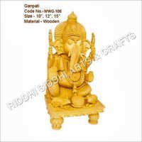 Wood Ganesh Statue - Pure Sandalwood, 4 Inch to 1 Foot, Brown Color | Handmade with Excellent Finish, Fine Art Work, Perfect for Worship and Gifting