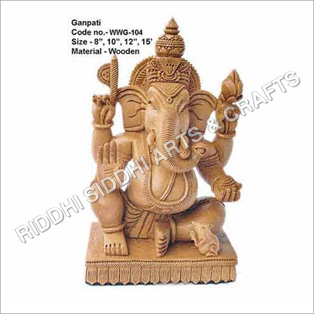 White Wood Ganesha Statue