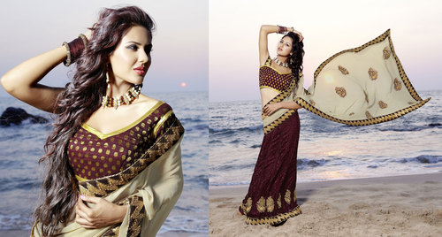 Designer Brasso / Chiffon Saree