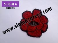 Patches for Sarees - Fabric Thread, 2x2 Inches, Red, Iron-On | Durable, Attractive, Easy Application, Versatile Designs
