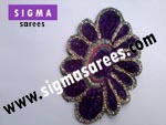 Patches for Salwar Kameez - Fabric Beads, Variable Size, Purple | Elegant Design, Durable Material, Easy Application, Versatile Use, Attractive Embellishment