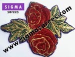 Velvet Patches for Salwar Suits - Velvet, Varied Sizes, Red | Floral Design, Durable, Easy Application, Intricate Details