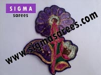 Wool Embroidery Patches for Sarees - Wool Fabric, Variable Size, Purple, Floral Design | Hand Embroidery, Intricate, Durable, Handcrafted, Elegant