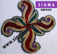 Designer Patches for Sarees - Fabric Thread, Variable Size, Multiple Colors | Elegant Design, Intricate Embroidery, Sew-On Fastening