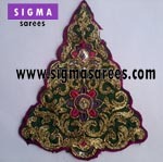 Patches For Shervani - Fabric Backing, Varied Sizes, Green, Hand/Machine Embroidery | Elegant Design, Durable Material, Intricate Embroidery, Sew-on Fastening