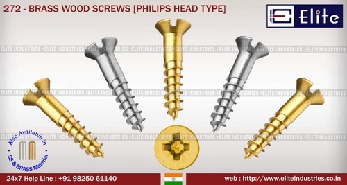 Brass Wood Screw Philips Head Type
