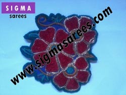 Butta Patches - Embroidery Material, Varied Dimensions, Red | Handmade, Intricate Floral Designs, Durable, Lightweight, Versatile