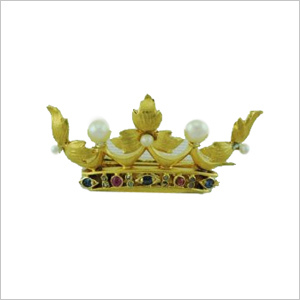 Pearl - Ruby - Sappharie Crown Broach