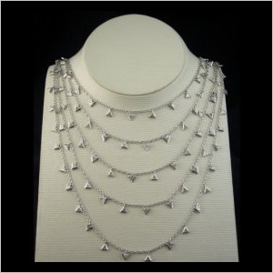5 LinesTriliant Cut Diamond Necklaces