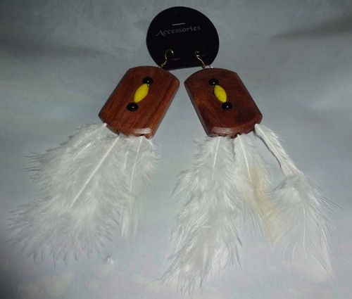 Handicraft Long Feather Earrings