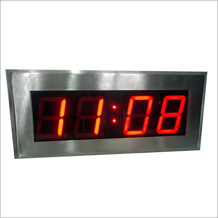 Red Digital Calendar Clock