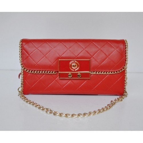 Manufactures & Exporter of Designer Belts and Women Wallets - Leather, 10x5x2 Inches, Red, Gold Chain, Clasp Closure | Luxury Design, Elegant Style, Durable Build, Interior Compartments