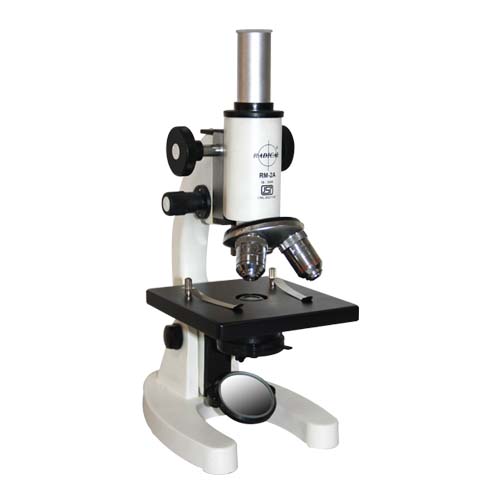Student School Microscope - Achromatic Objectives 4X-10X-40XSL, 100x100 mm Stage, Monocular Head Inclinable to 90 Degrees - Precision Optical Glass, Lightweight & Portable Design