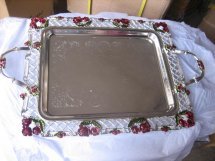 9006 L - Tray - Stainless Steel 16x16 Inches Silver, Durable Material, Elegant Design, Easy to Clean, Spacious Surface, Metal Handles