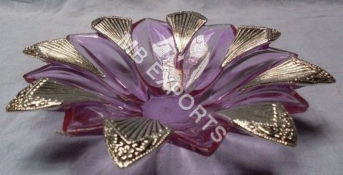 Golden And Purple White Metal Flowers Design