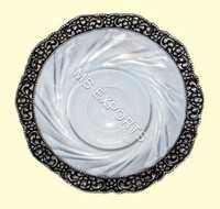 Silver And Black White Metal Round Design