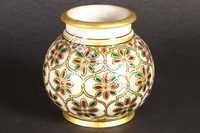 Handmade Marble Pot - Marble, 101.6 - 127 Mm Height, Polished Finish | Easy To Clean, Traditional Floral Designs, Durable Long Lasting Shine