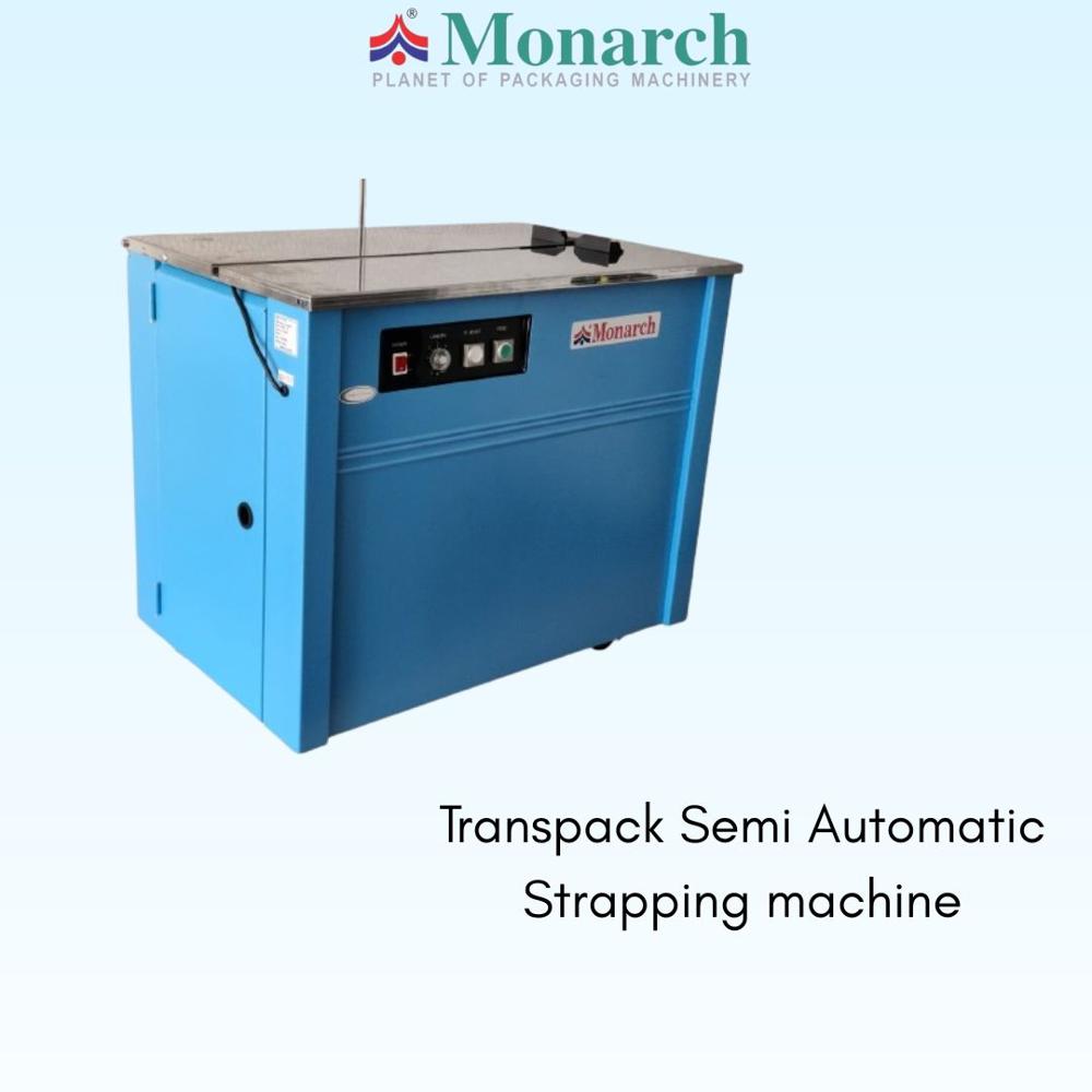 Box Strapping Machine - Pp Polypropylene Material, 910 X 580 X 750mm Dimensions, Sky Blue Color | Semi-automatic, 1 Phase Power, 220v Voltage, 20 Capacity, 6 Month Warranty