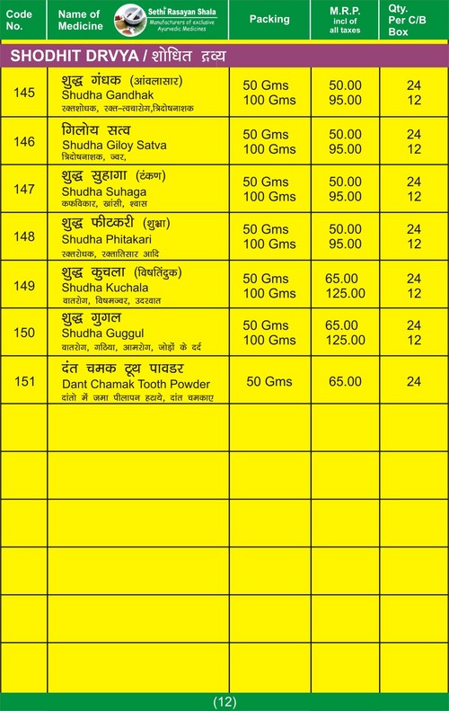 PRICE LIST PAGE 14 SHODHIT DRAVYA