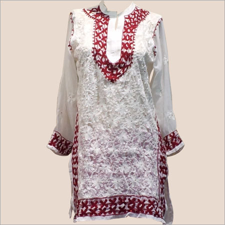 Georgette lucknowi kurti