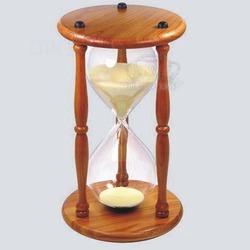  	 Hourglass Sand Timer 30 Minute Natural Wooden 