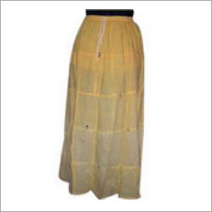 Designer Skirts - Cotton, Multiple Sizes, Yellow | Lightweight, Tear Resistant, Shrink Resistant, Stylish Designs, Long Length, Elasticated Waist