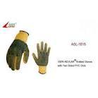 Hand Gloves - Rubber/Cotton, Large, Black, 10 Inches | Durable, Comfortable, Grippy, Protective EN 388