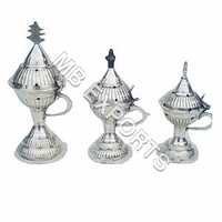 Silver Metal Incense Stand