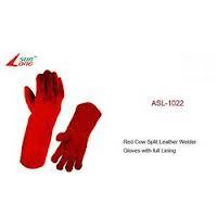 Hand Gloves - Knitted Cotton, Large 14 Inch, Red | Heat Resistant, Durable, Comfortable Fit, Safety Protection, Good Grip