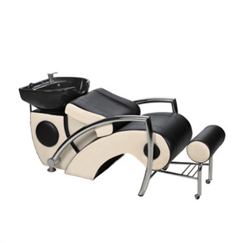 white and black shampoo station