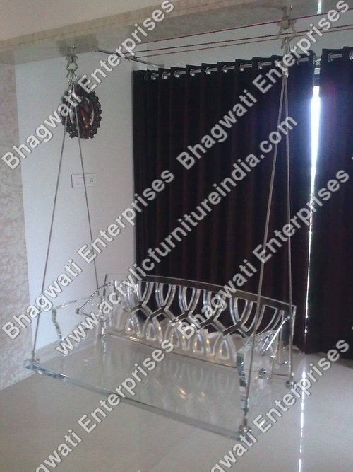 Acrylic Swing - Acrylic, Customizable Size, Steel Chain | Stylish Design, Durable Material, Comfortable Seating, Ceiling Mount
