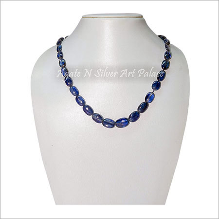 Gemstone Beaded Jewellery - Gemstone, 18 Inches, Blue | Elegant Design, Oval Beads, Durable, Perfect Finish